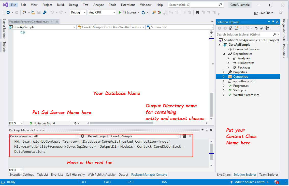 EF core Scaffolding command 