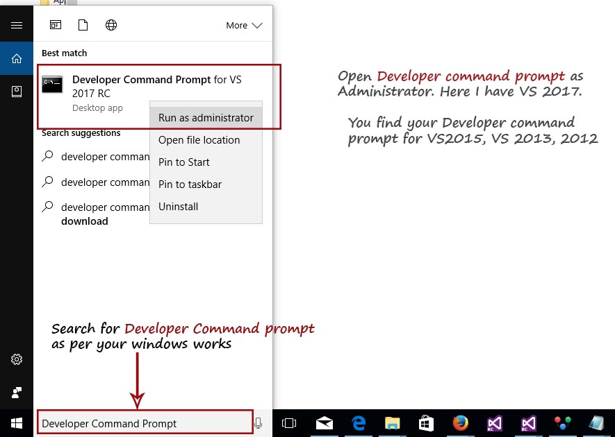 Developer Command Prompt for VS  